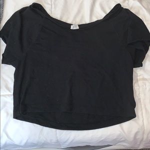 Black off the shoulder shirt
